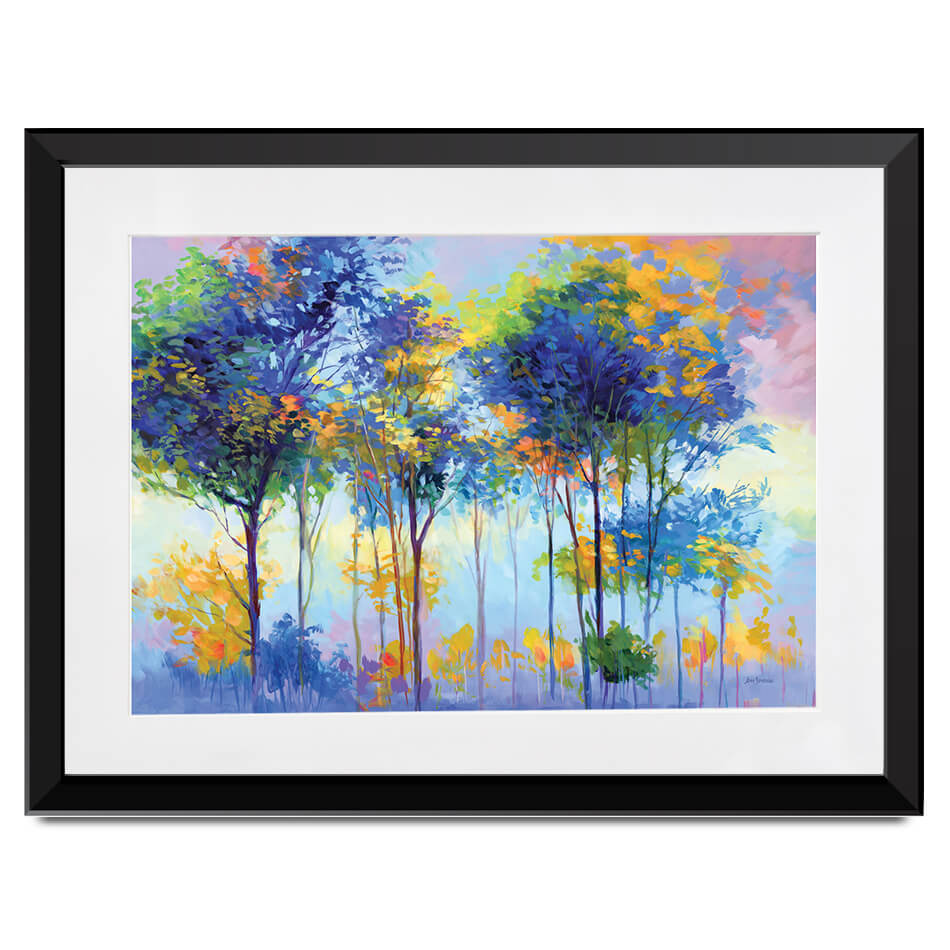 Colourful Tranquil Trees Framed Art Print Colourful Tranquil Trees Framed Art Print wall art product Leon Devenice