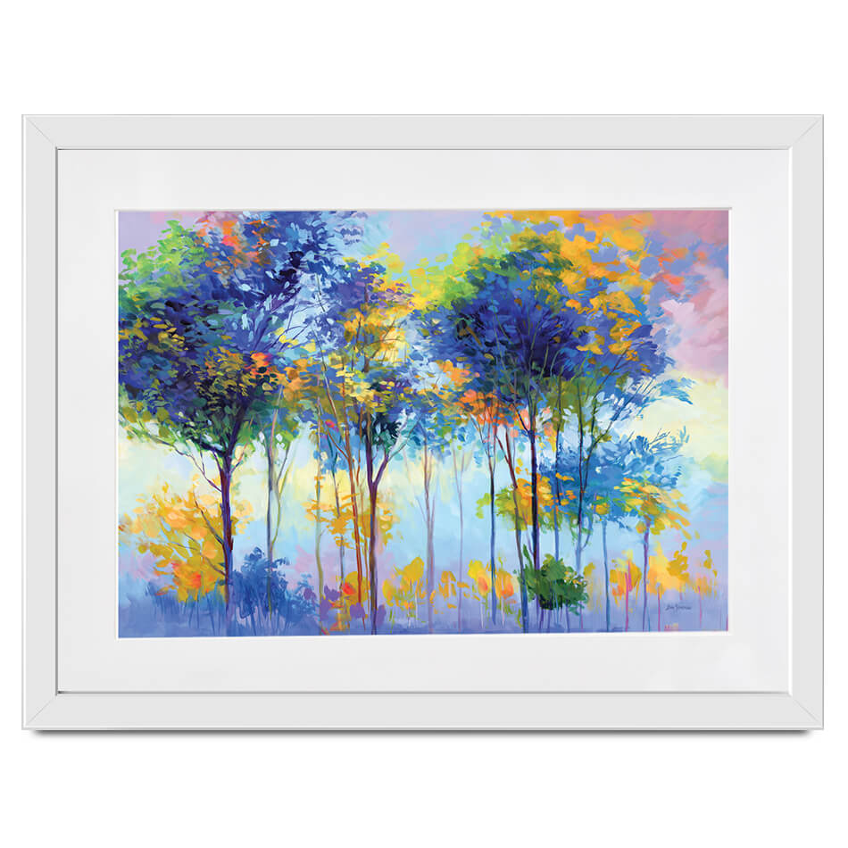 Colourful Tranquil Trees Framed Art Print Colourful Tranquil Trees Framed Art Print wall art product Leon Devenice