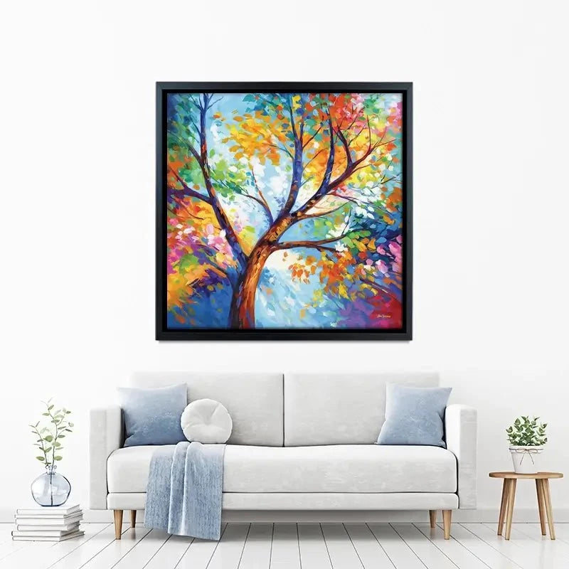 Colourful Tree Of Joy Canvas Print Colourful Tree Of Joy Canvas Print wall art product Leon Devenice