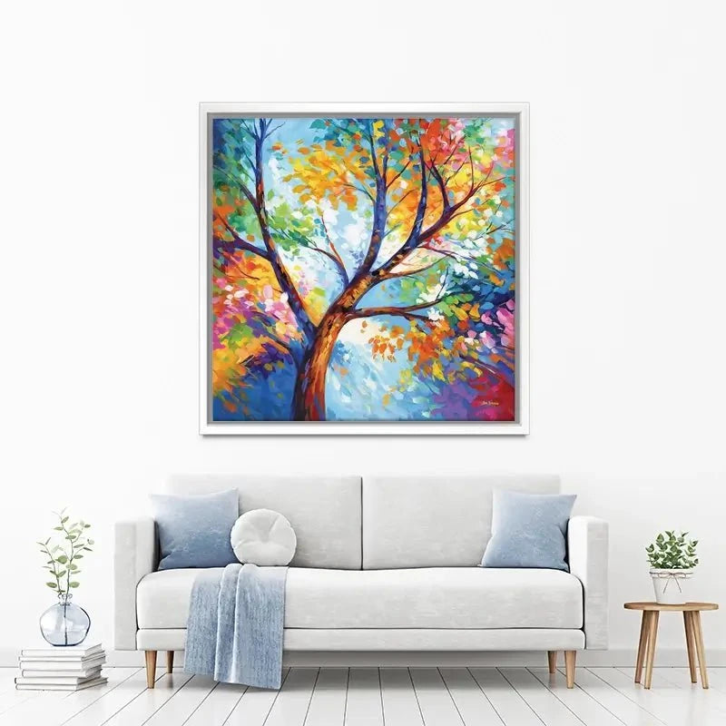 Colourful Tree Of Joy Canvas Print Colourful Tree Of Joy Canvas Print wall art product Leon Devenice