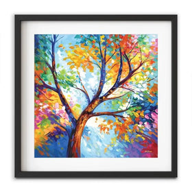 Colourful Tree Of Joy Framed Art Print Colourful Tree Of Joy Framed Art Print wall art product Leon Devenice