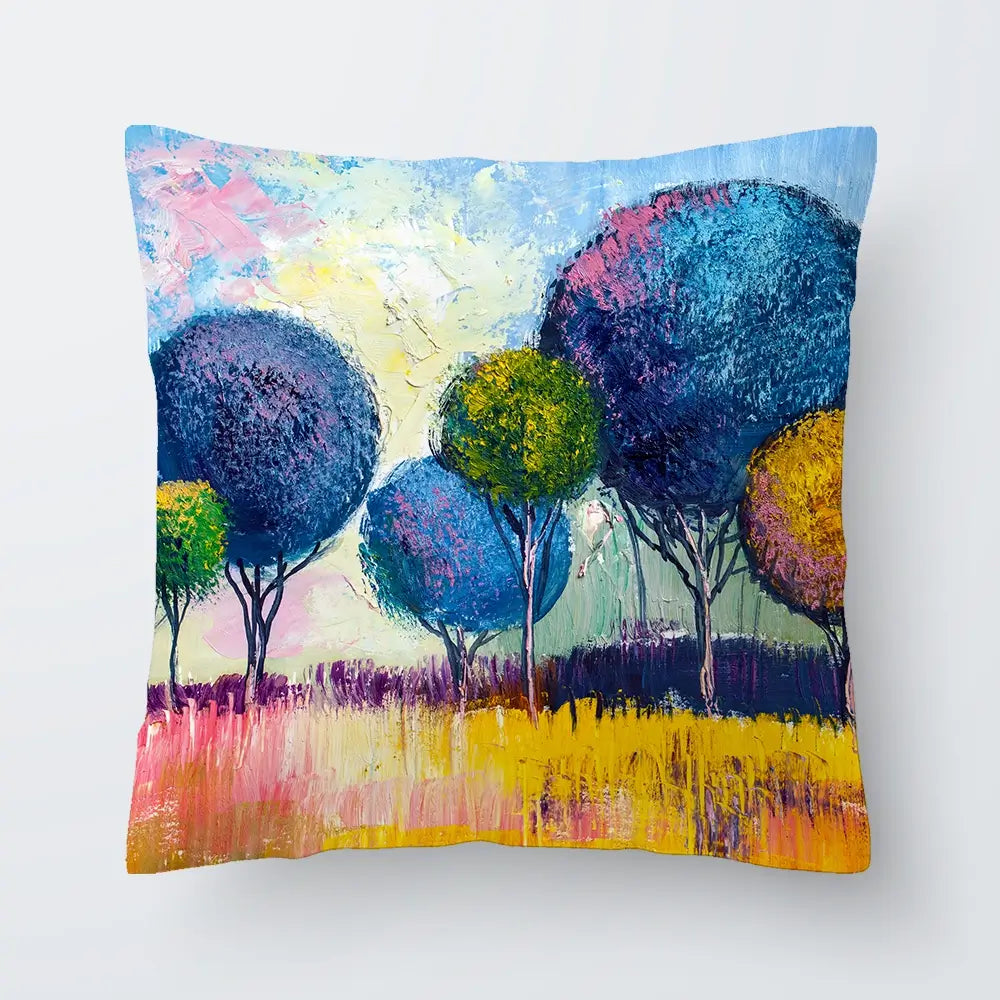 Colourful Trees Cushion Colourful Trees Cushion wall art product S-Belov / Shutterstock