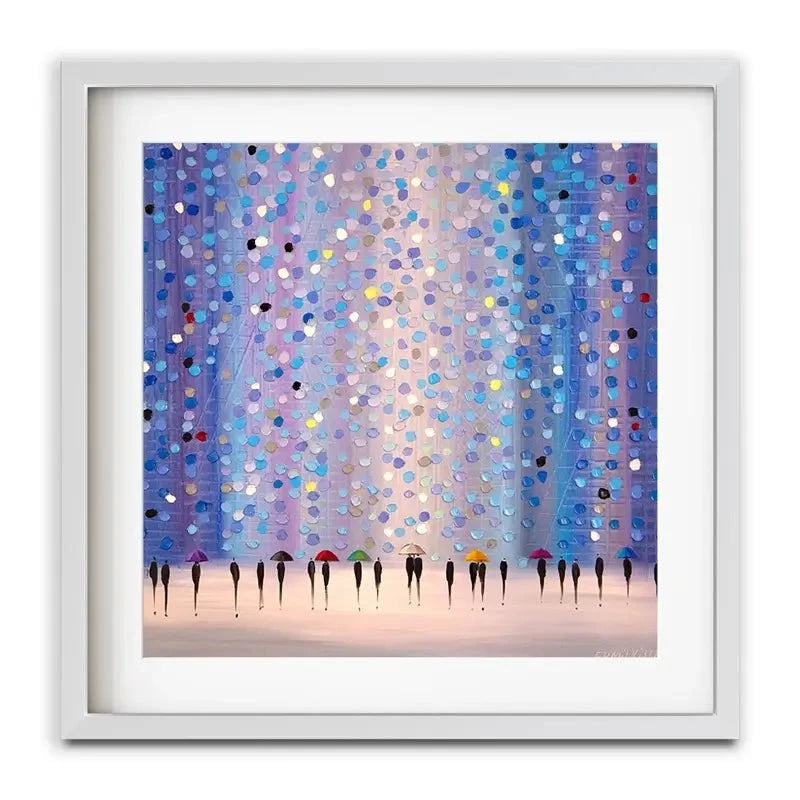 Colourful Umbrellas Against Purple Framed Art Print Colourful Umbrellas Against Purple Framed Art Print wall art product Ekaterina Ermilkina