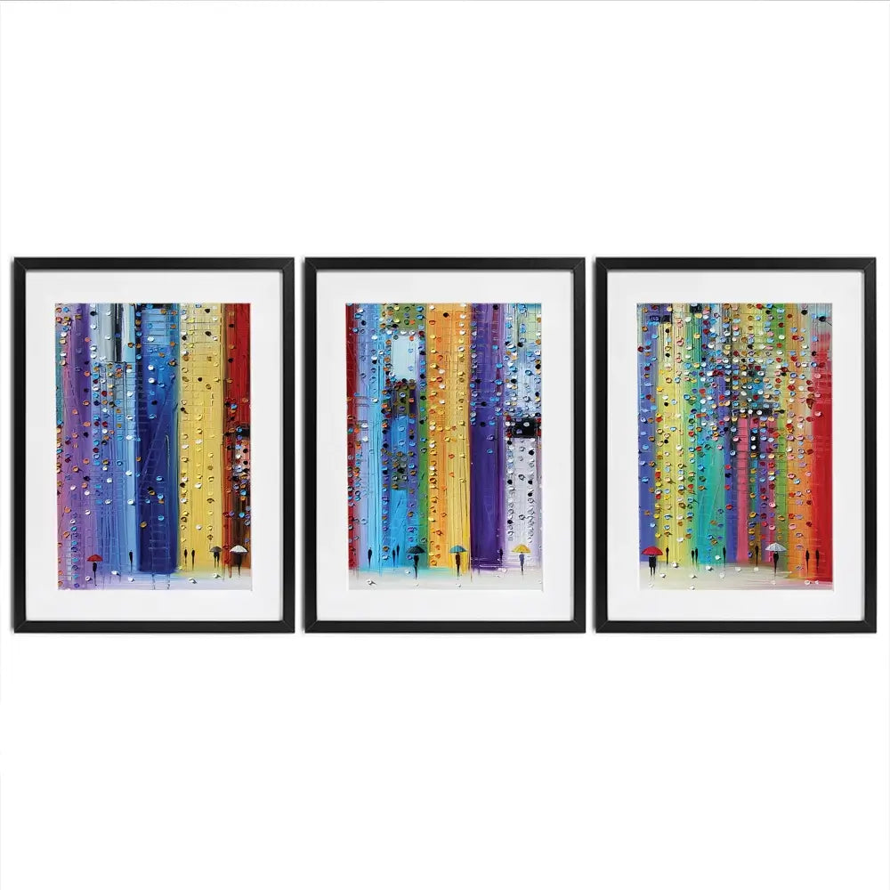 Colourful Umbrellas Framed Art Print Trio Colourful Umbrellas Framed Art Print Trio wall art product Ekaterina Ermilkina