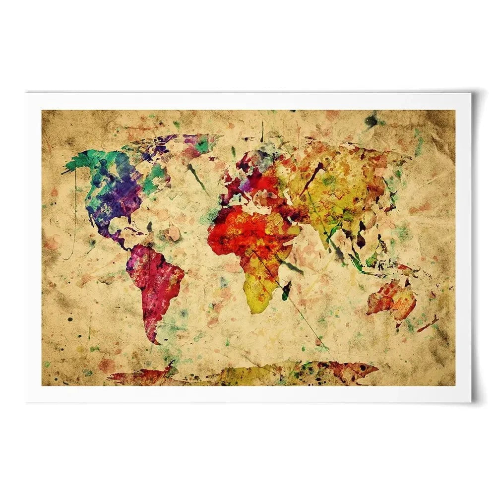 Colourful Vintage World Map Art Print Colourful Vintage World Map Art Print wall art product Michal Bednarek / Shutterstock