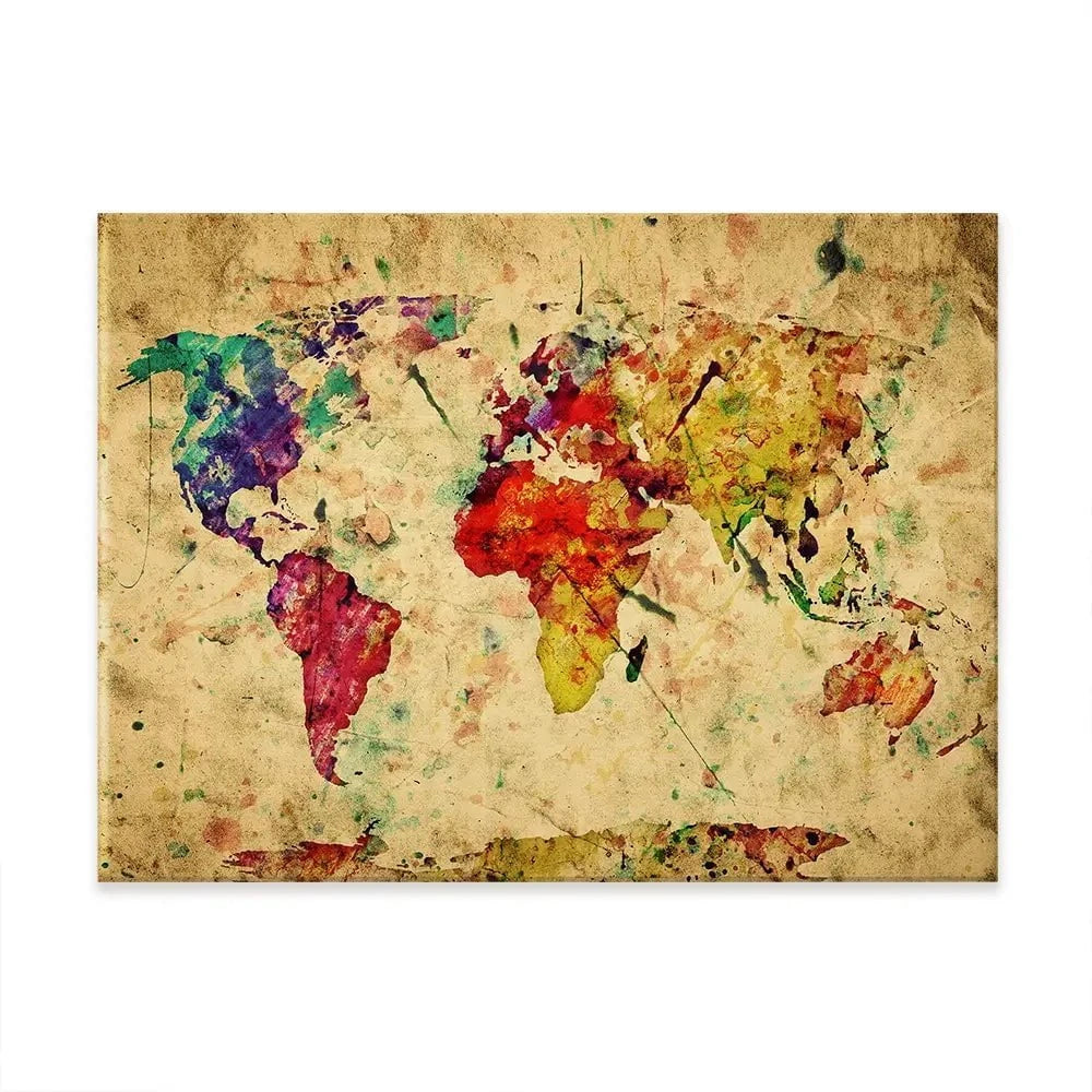 Colourful Vintage World Map Canvas Print Colourful Vintage World Map Canvas Print wall art product Michal Bednarek / Shutterstock