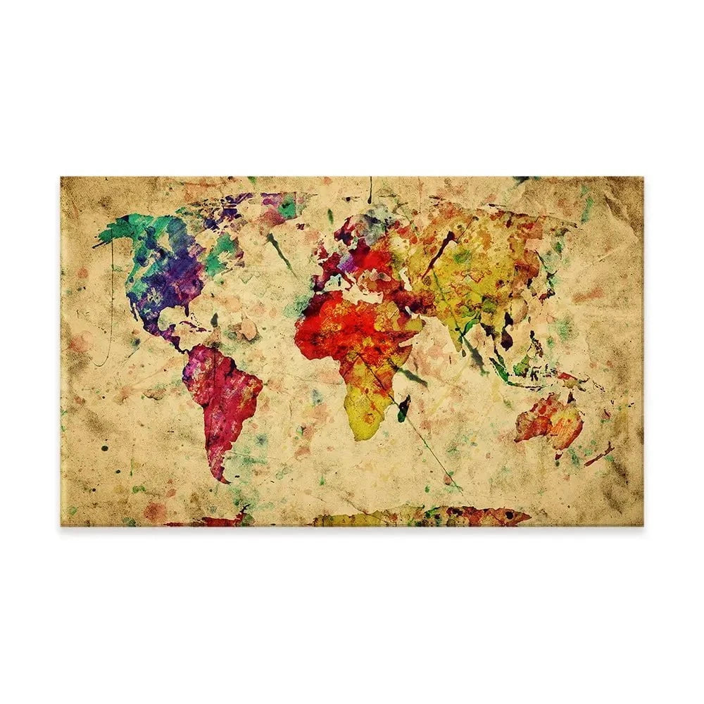 Colourful Vintage World Map Canvas Print Colourful Vintage World Map Canvas Print wall art product Michal Bednarek / Shutterstock