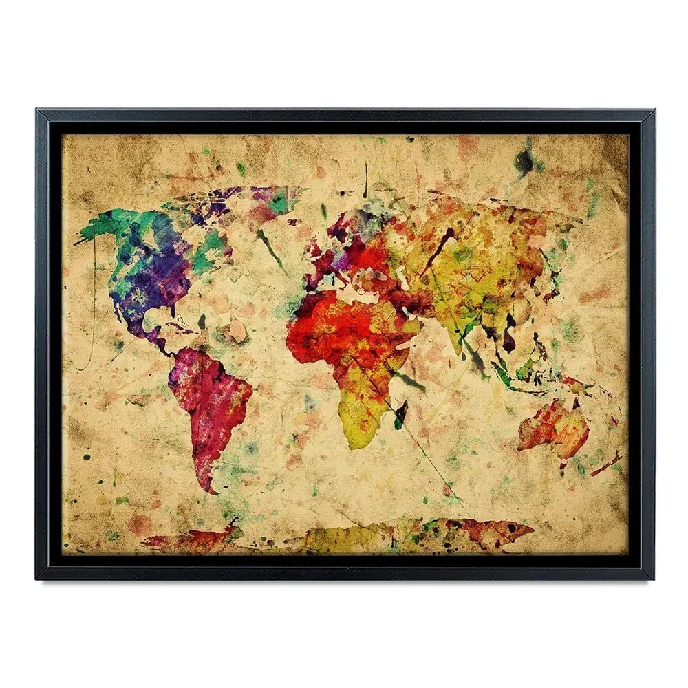 Colourful Vintage World Map Canvas Print Colourful Vintage World Map Canvas Print wall art product Michal Bednarek / Shutterstock