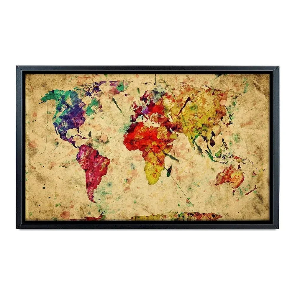 Colourful Vintage World Map Canvas Print Colourful Vintage World Map Canvas Print wall art product Michal Bednarek / Shutterstock