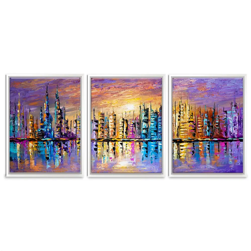 Colours Of The City Trio Canvas Print Colours Of The City Trio Canvas Print wall art product Osnat Tzadok