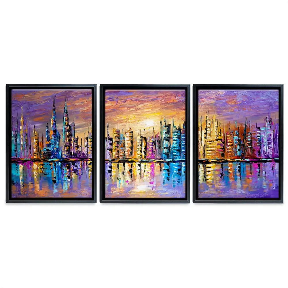 Colours Of The City Trio Canvas Print Colours Of The City Trio Canvas Print wall art product Osnat Tzadok