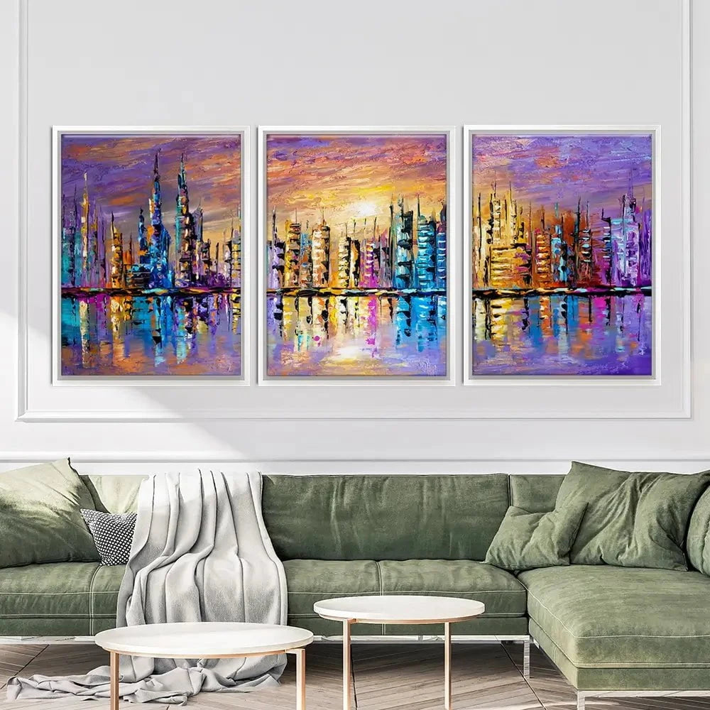 Colours Of The City Trio Canvas Print Colours Of The City Trio Canvas Print wall art product Osnat Tzadok