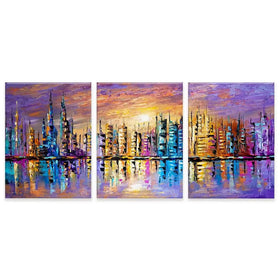 Colours Of The City Trio Canvas Print Colours Of The City Trio Canvas Print wall art product Osnat Tzadok