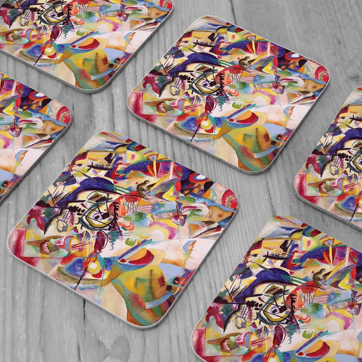 Composition 7 Coaster Set Composition 7 Coaster Set | Composition 7 art coasters wall art product Wassily Kandinsky