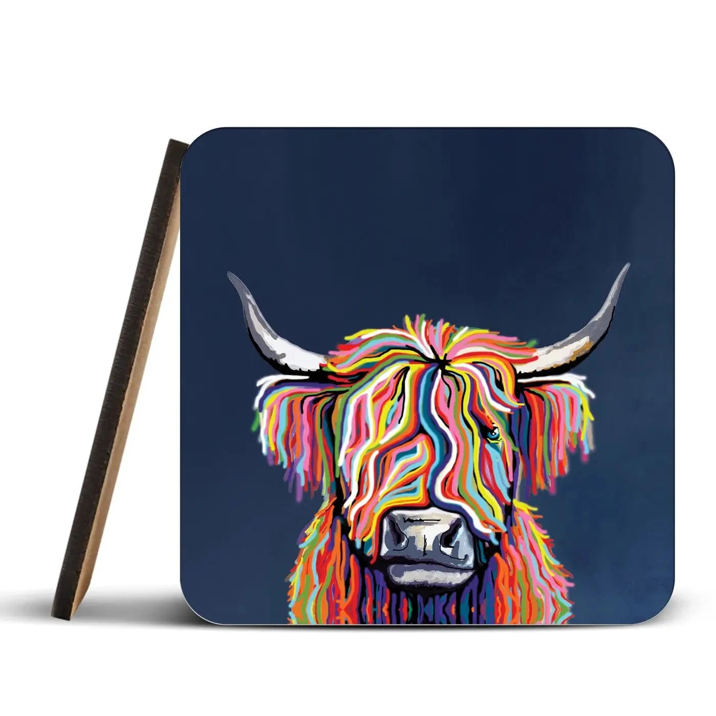 Coo In Navy Blue Coaster Set Coo In Navy Blue Coaster Set | Coo in Navy Blue Artwork | Coo Art wall art product Independent