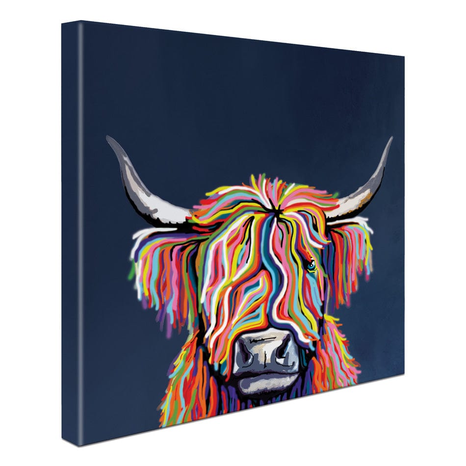 Coo In Navy Blue Square Canvas Print wall art product Independent