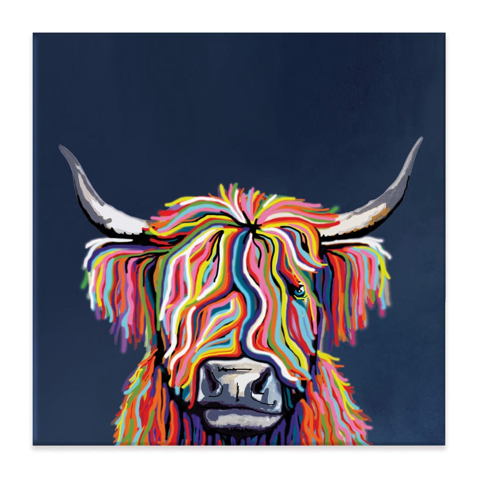 Coo In Navy Blue Square Canvas Print wall art product Independent