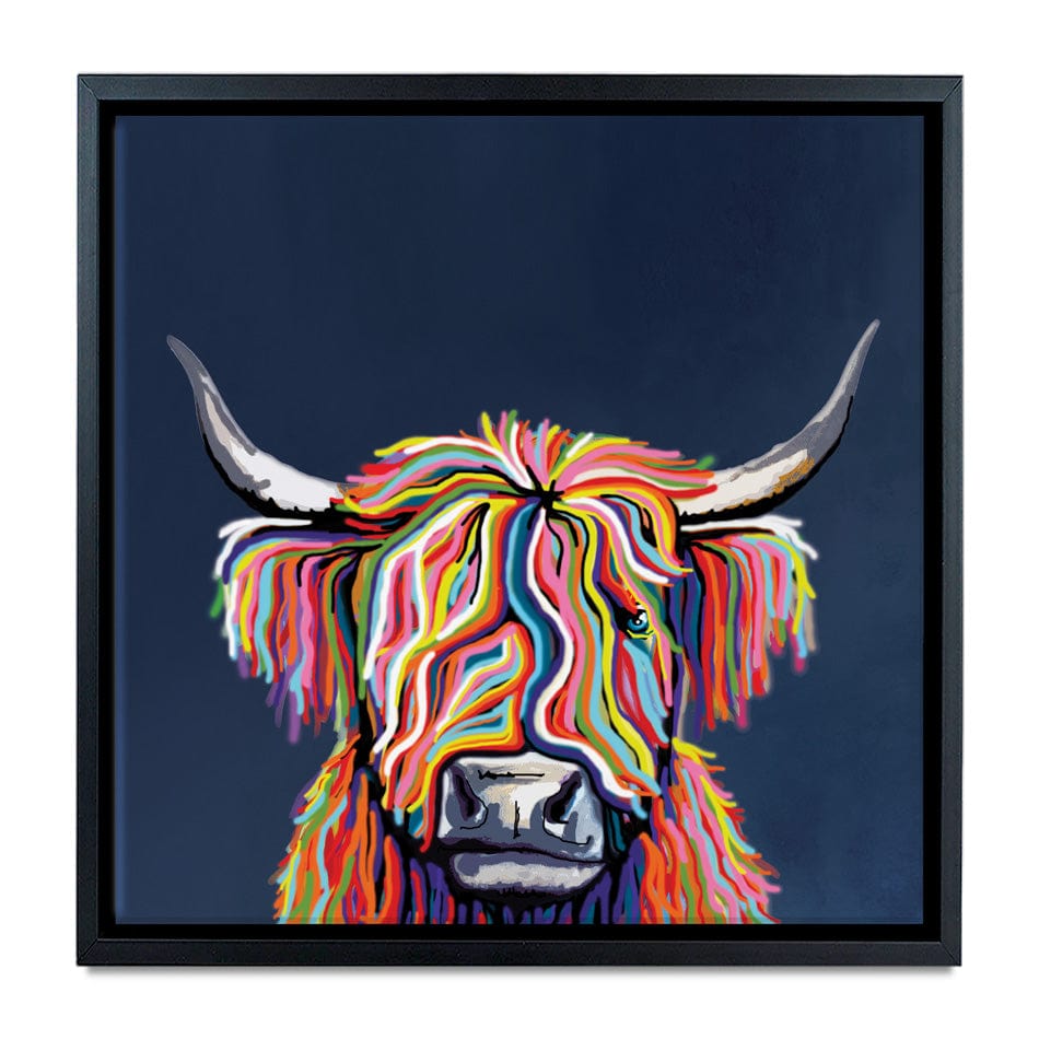 Coo In Navy Blue Square Canvas Print wall art product Independent