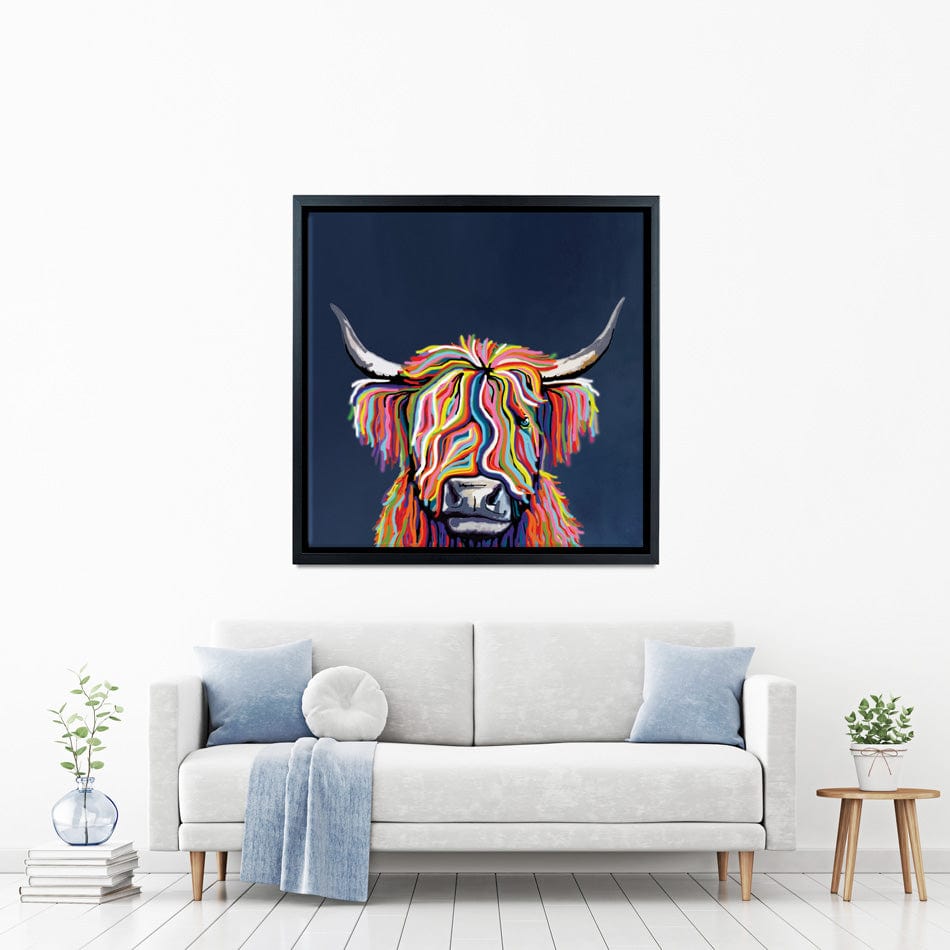 Coo In Navy Blue Square Canvas Print wall art product Independent