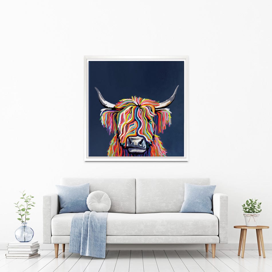 Coo In Navy Blue Square Canvas Print wall art product Independent