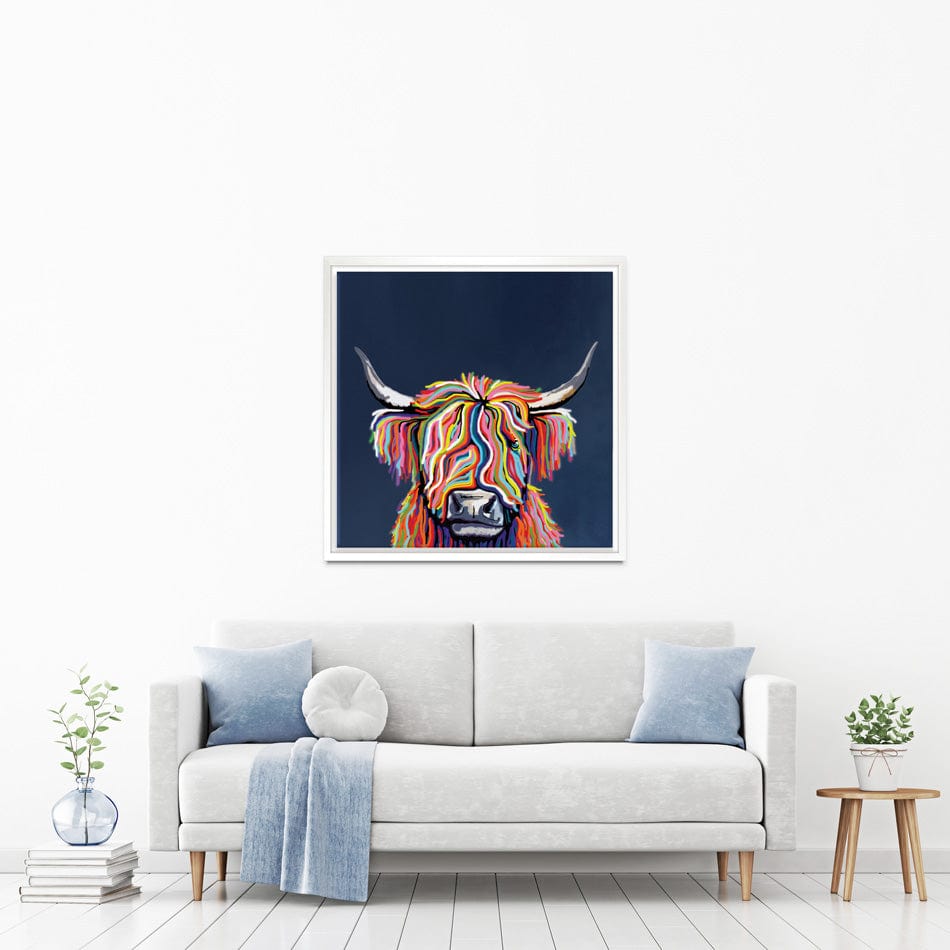 Coo In Navy Blue Square Canvas Print wall art product Independent