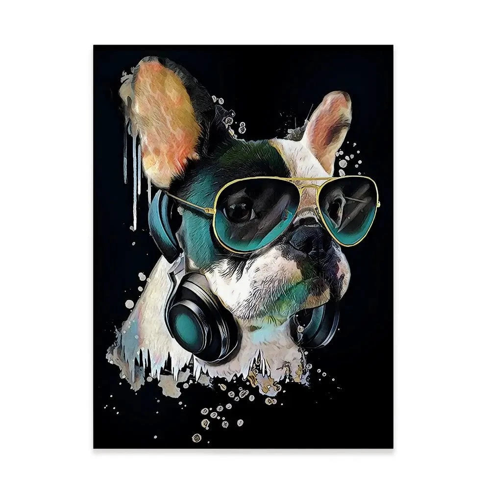 Cool French Bulldog Canvas Print Cool French Bulldog Canvas Print wall art product StudioLondon / Shutterstock