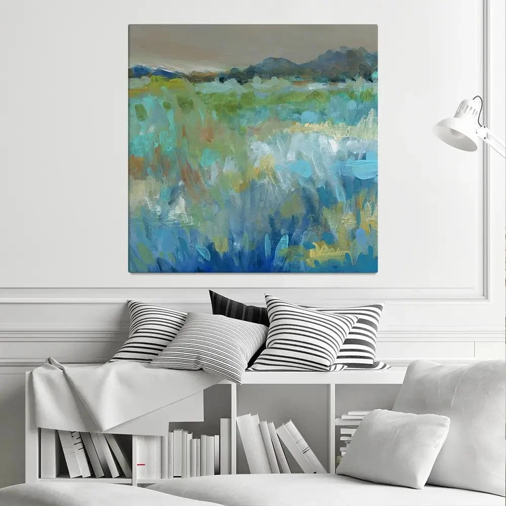 Cool Mountain Meadows Square Canvas Print Cool Mountain Meadows Square Canvas Print wall art product Carol Robinson