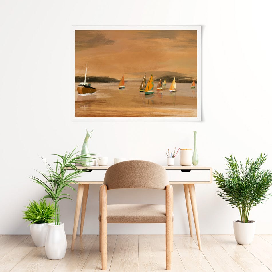 Copper Boats Art Print wall art product Aimee Linzi