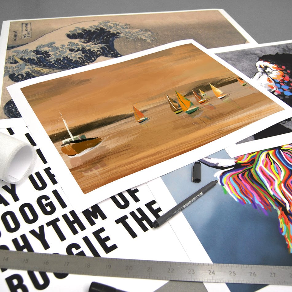 Copper Boats Art Print wall art product Aimee Linzi