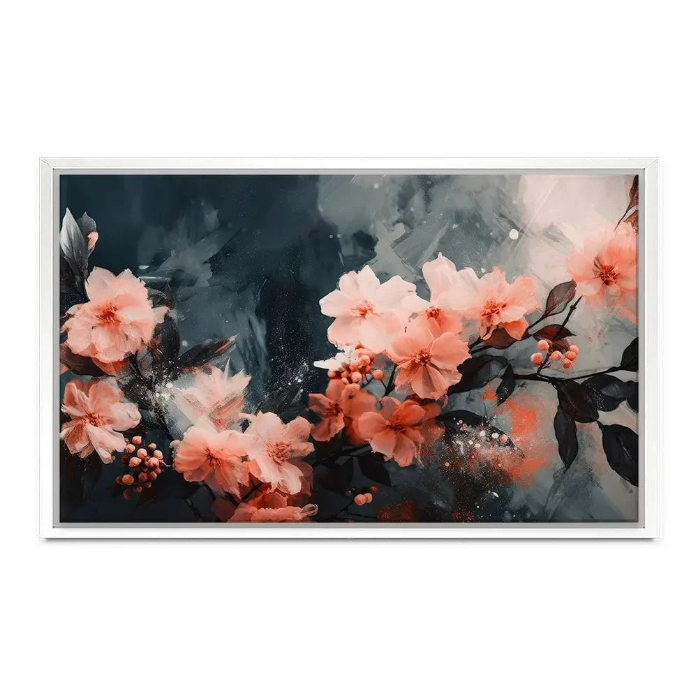Coral Floating Blossoms Canvas Print Coral Floating Blossoms Canvas Print wall art product Treechild