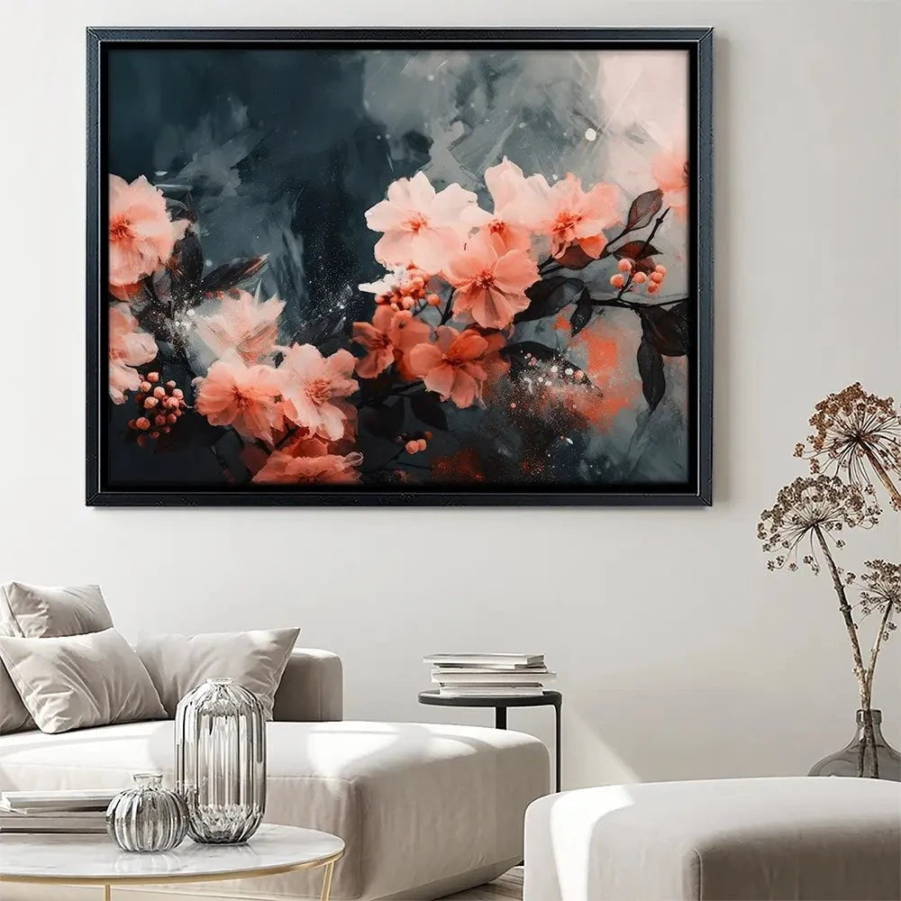 Coral Floating Blossoms Canvas Print Coral Floating Blossoms Canvas Print wall art product Treechild