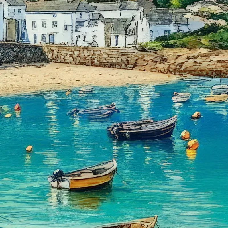 Cornwall Coastal Village Canvas Print Cornwall Coastal Village Canvas Print wall art product David Alexander Elder