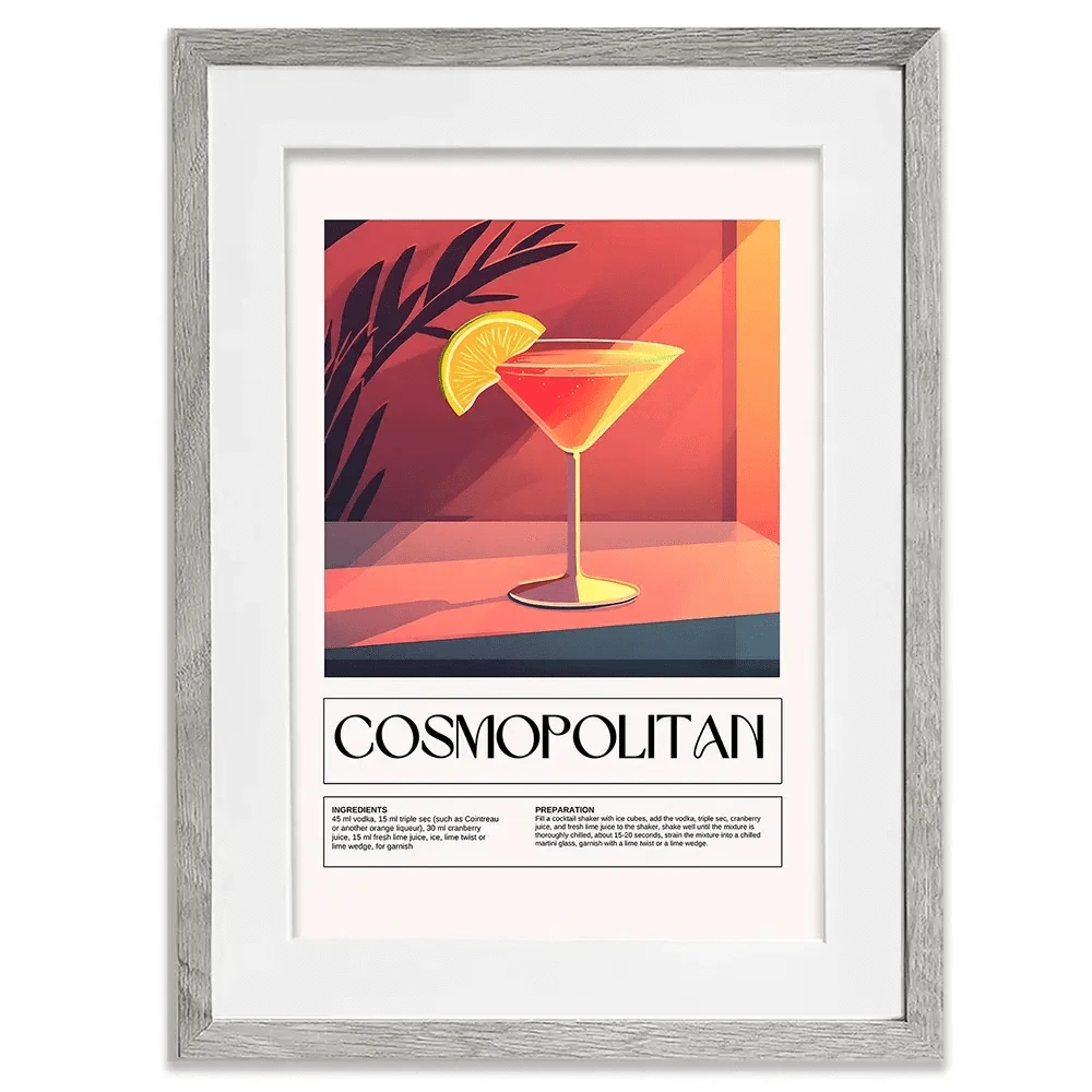 Cosmopolitan Recipe Framed Art Print Cosmopolitan Recipe Framed Art Print wall art product Art Print Shop