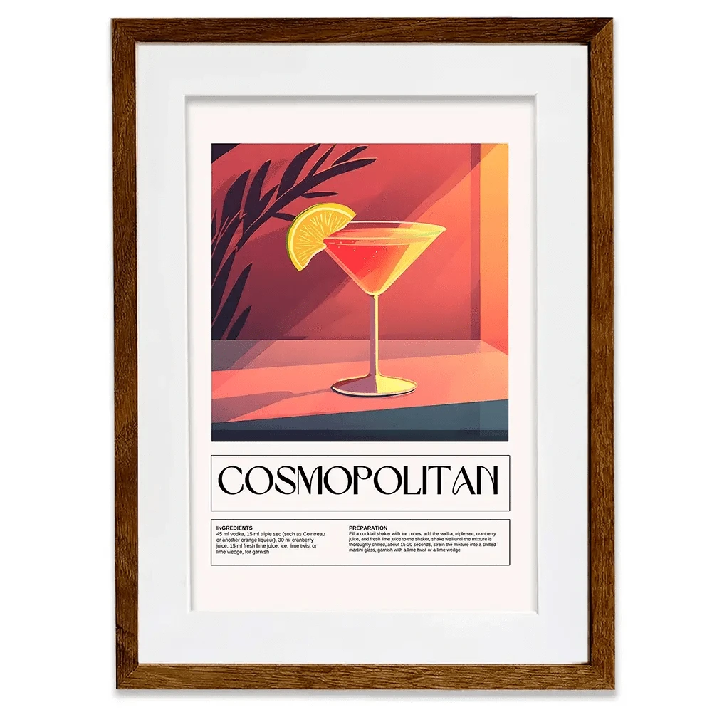 Cosmopolitan Recipe Framed Art Print Cosmopolitan Recipe Framed Art Print wall art product Art Print Shop