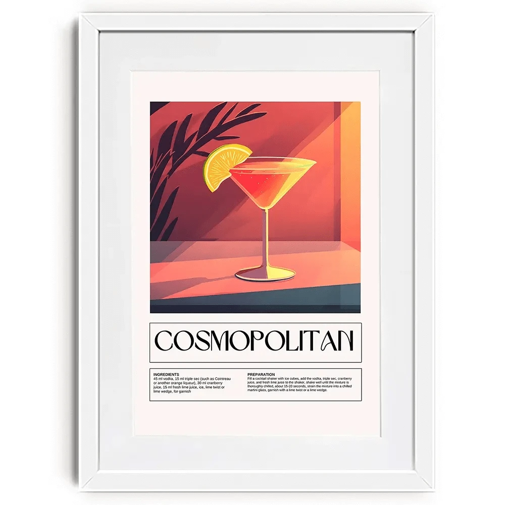 Cosmopolitan Recipe Framed Art Print Cosmopolitan Recipe Framed Art Print wall art product Art Print Shop