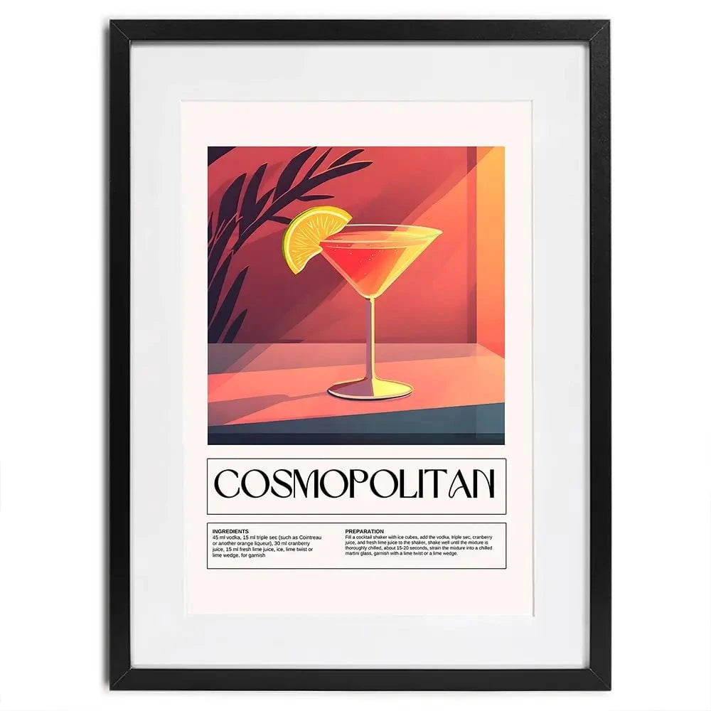 Cosmopolitan Recipe Framed Art Print Cosmopolitan Recipe Framed Art Print wall art product Art Print Shop