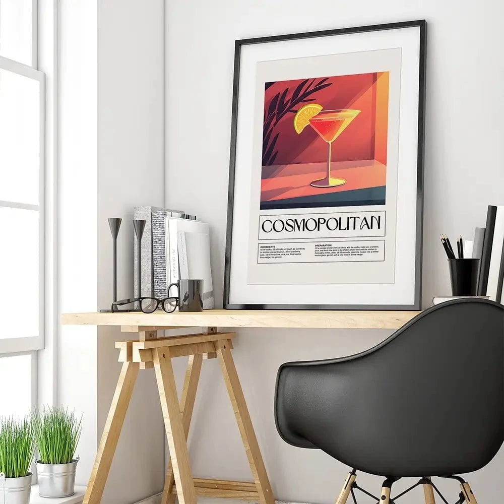 Cosmopolitan Recipe Framed Art Print Cosmopolitan Recipe Framed Art Print wall art product Art Print Shop