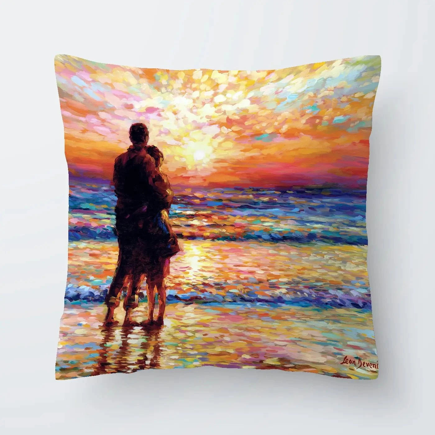 Couple At The Beach Cushion Couple At The Beach Cushion wall art product Leon Devenice