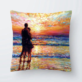 Couple At The Beach Cushion Couple At The Beach Cushion wall art product Leon Devenice