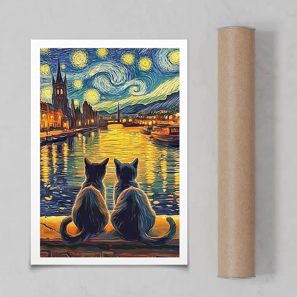 Couple Of Cats Art Print Couple Of Cats Art Print wall art product David Alexander Elder