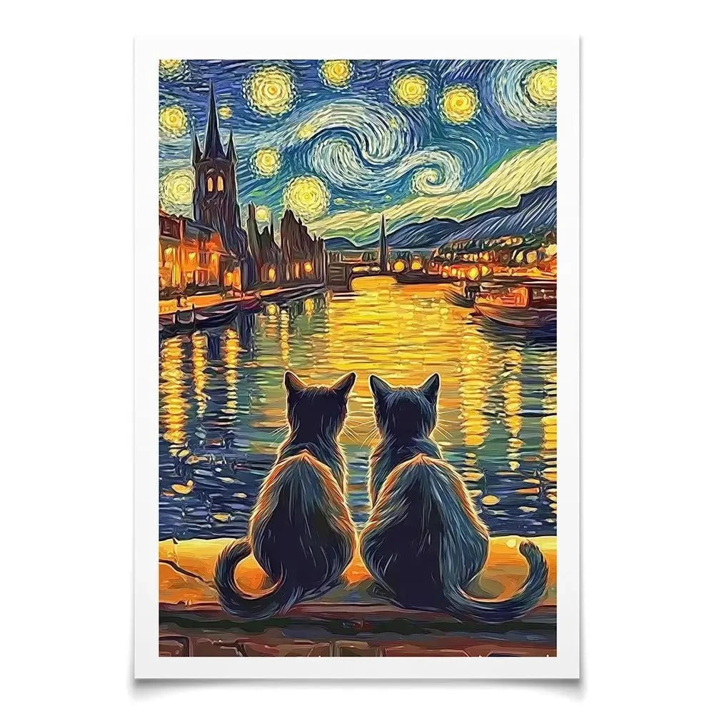 Couple Of Cats Art Print Couple Of Cats Art Print wall art product David Alexander Elder
