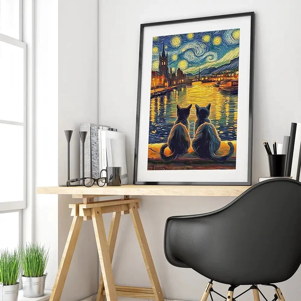 Couple Of Cats Framed Art Print Couple Of Cats Framed Art Print wall art product David Alexander Elder