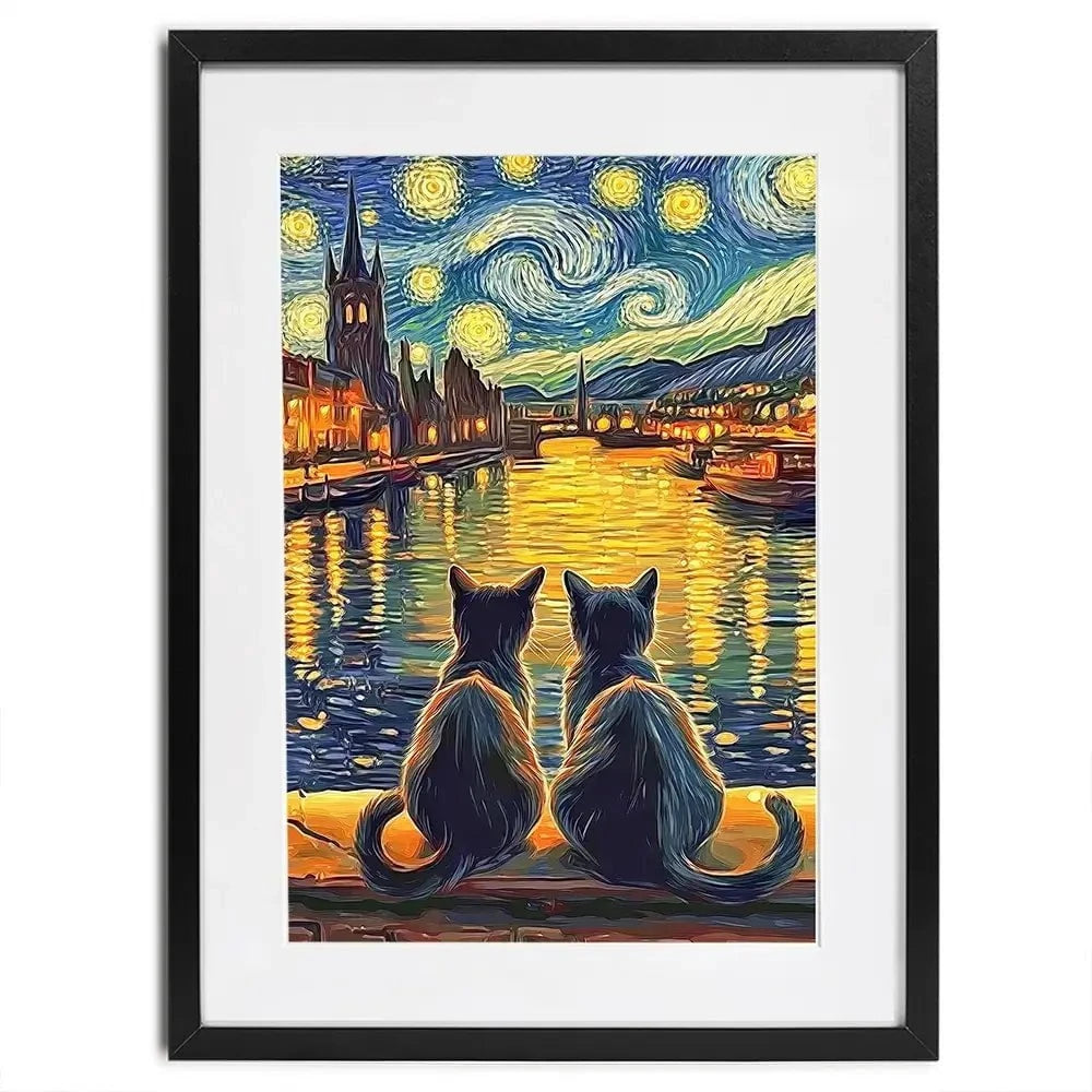 Couple Of Cats Framed Art Print Couple Of Cats Framed Art Print wall art product David Alexander Elder