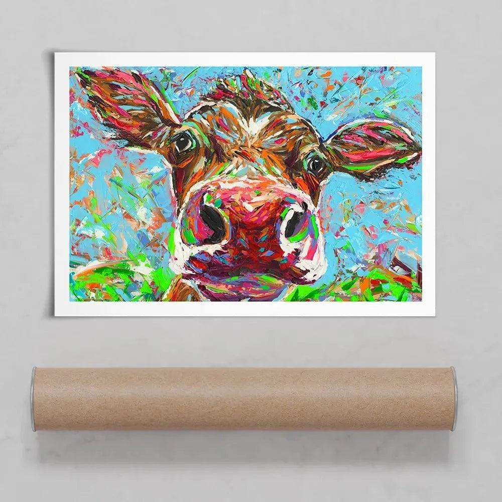Cow From Another Planet Art Print Cow From Another Planet Art Print wall art product Carolee Vitaletti