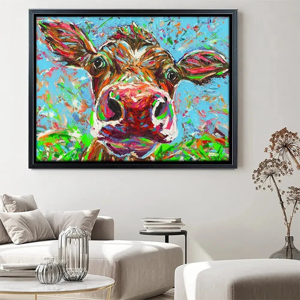 Cow From Another Planet Canvas Print Cow From Another Planet Canvas Print wall art product Carolee Vitaletti