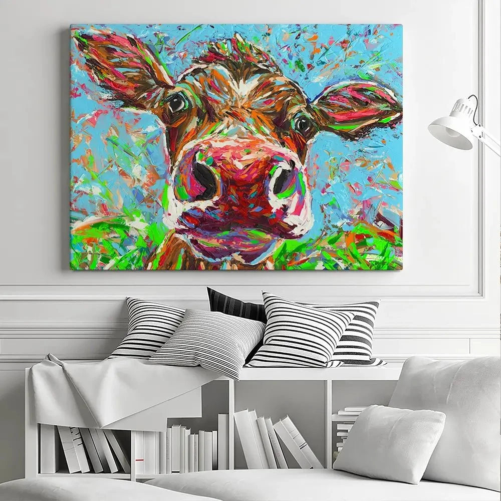 Cow From Another Planet Canvas Print Cow From Another Planet Canvas Print wall art product Carolee Vitaletti