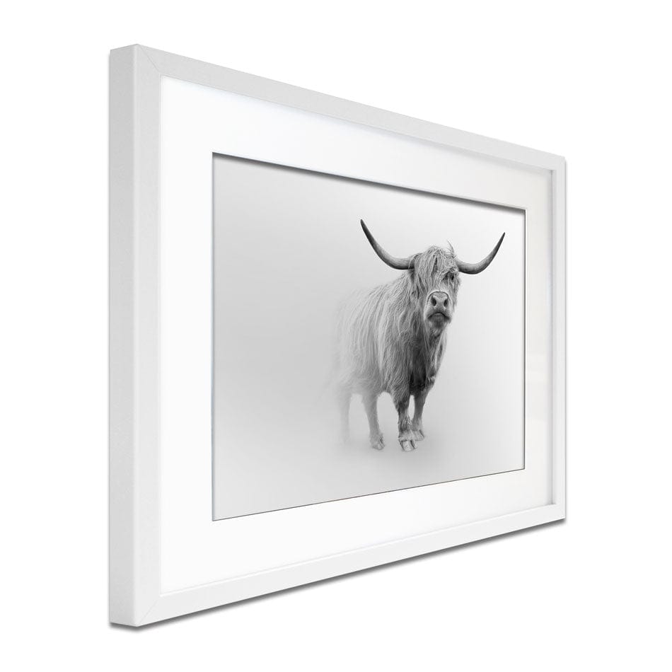 Cow In The Fog Framed Art Print wall art product Effect of Darkness / Shutterstock