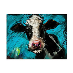 Cow On Blue Canvas Print Cow On Blue Canvas Print wall art product Ivailo Nikolov / Shutterstock