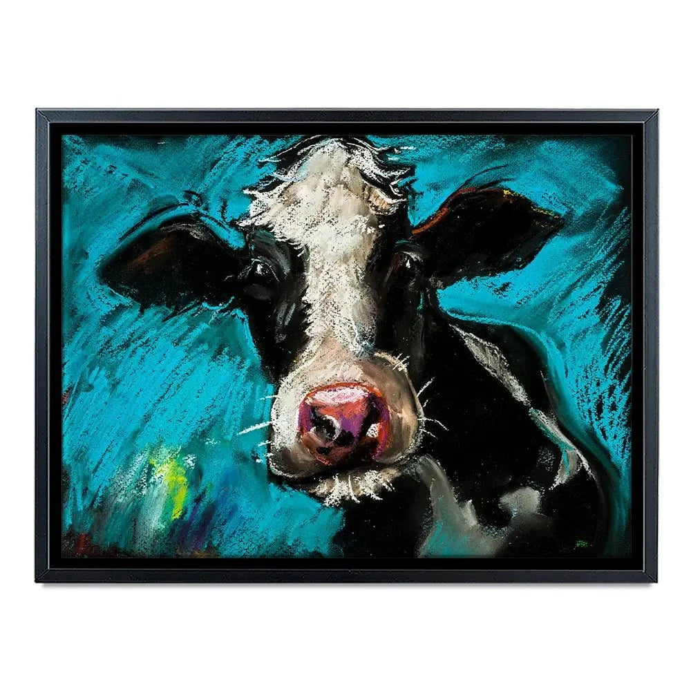 Cow On Blue Canvas Print Cow On Blue Canvas Print wall art product Ivailo Nikolov / Shutterstock
