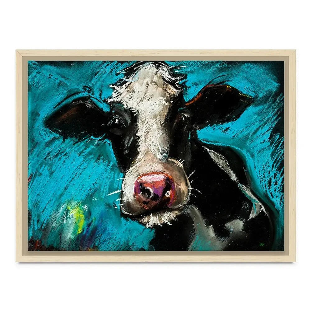 Cow On Blue Canvas Print Cow On Blue Canvas Print wall art product Ivailo Nikolov / Shutterstock